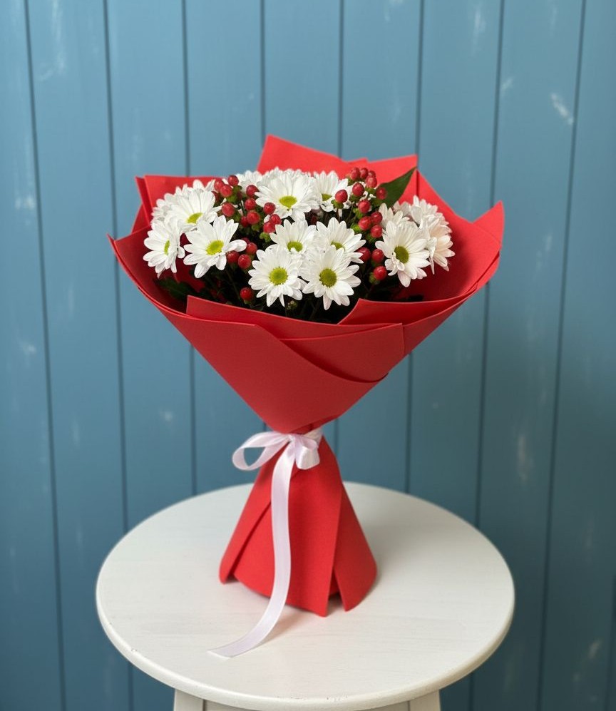 Букет цветов из: Хризантемы в Троицком Сахалинской области