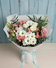 Букет цветов из:  Розы, Лизиантусы и Хризантемы #REPLACE_PRED# Троицком Сахалинской области