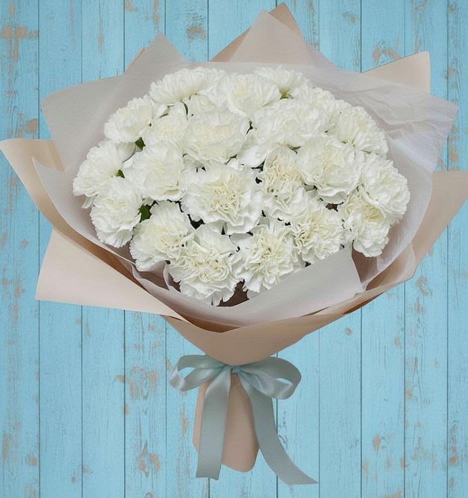 Букет цветов из: Гвоздики в Троицком Сахалинской области