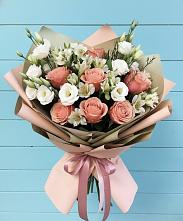 Букет цветов из:  Розы, Альстромерии и Лизиантусы #REPLACE_PRED# Троицком Сахалинской области