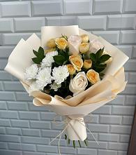 Букет цветов из:  Розы и Хризантемы в Троицком Сахалинской области
