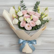 Букет цветов из:  Лизиантусы в Троицком Сахалинской области