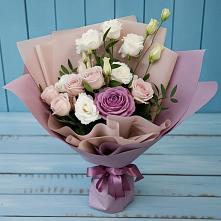 Букет цветов из:  Розы и Лизиантусы в Троицком Сахалинской области