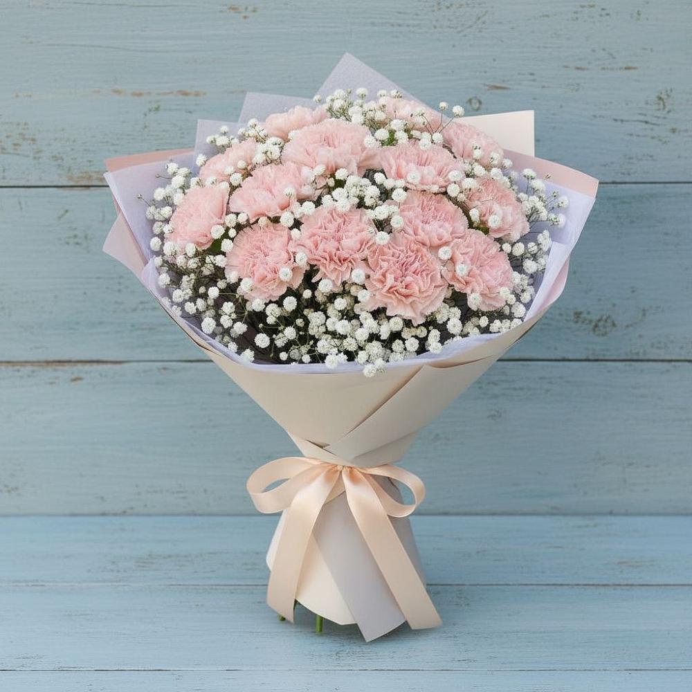 Букет цветов из: Гвоздики в Троицком Сахалинской области