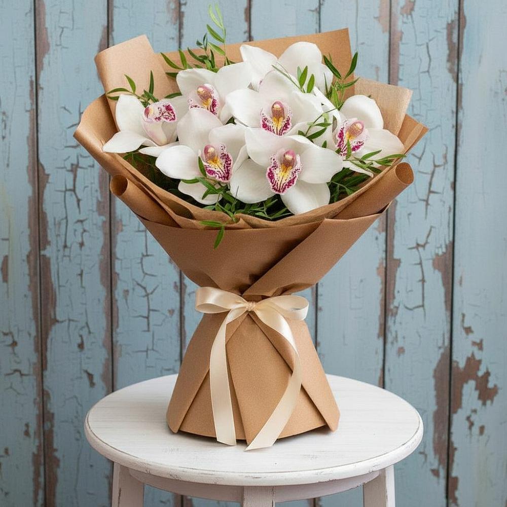 Букет цветов из: Орхидеи и Розы в Троицком Сахалинской области