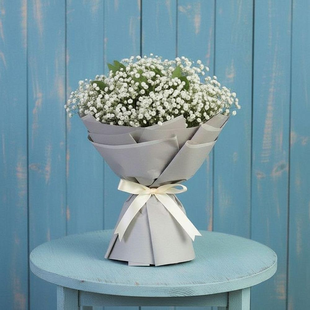 Букет цветов из: Гипсофила в Троицком Сахалинской области