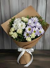 Букет цветов из:  Хризантемы и Розы #REPLACE_PRED# Троицком Сахалинской области