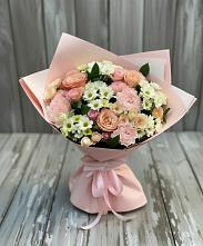 Букет цветов из:  Гвоздики, Розы и Хризантемы в Троицком Сахалинской области