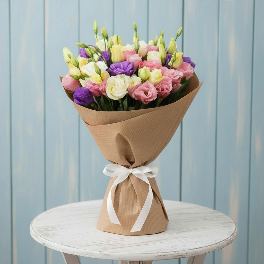 Букет цветов из: Лизиантусы в Троицком Сахалинской области