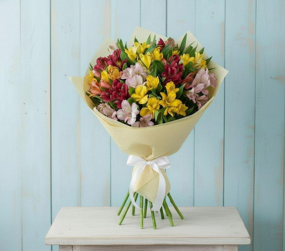 Букет цветов из: Альстромерии в Троицком Сахалинской области
