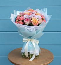 Букет цветов из:  Хризантемы и Розы #REPLACE_PRED# Троицком Сахалинской области