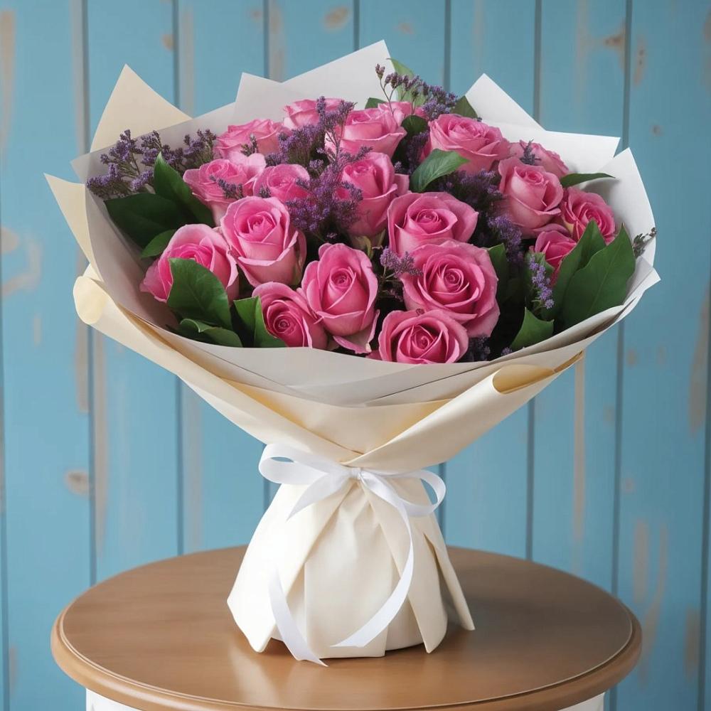 Букет цветов из: Розы в Троицком Сахалинской области