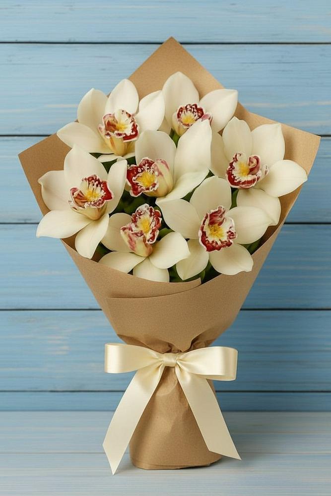 Букет цветов из: Орхидеи и Розы в Троицком Сахалинской области