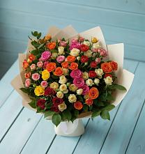 Букет Микс из разноцветных кустовых роз #REPLACE_PRED# Троицком Сахалинской области